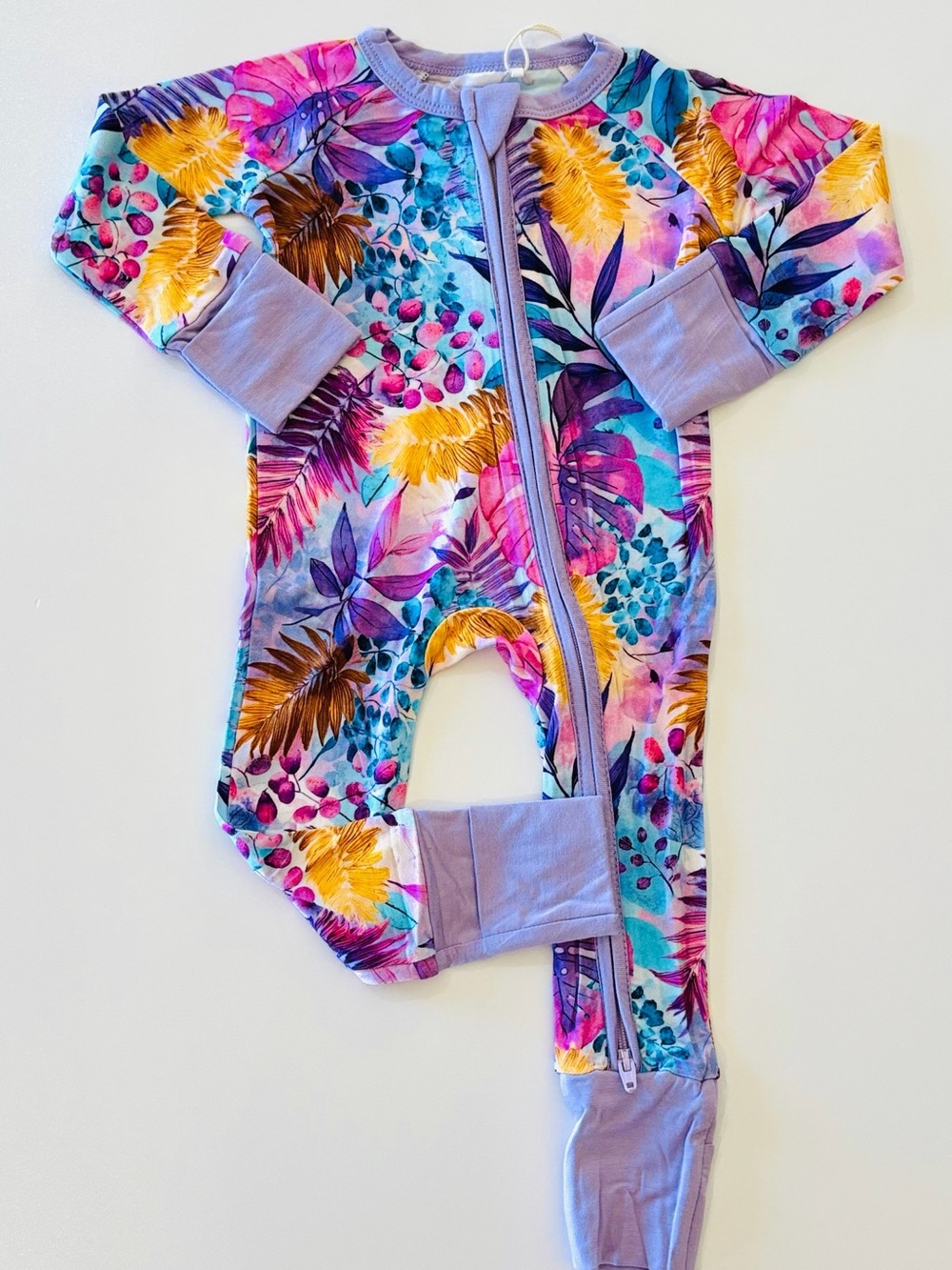 Girls Floral Tropical Bamboo Convertible Zippy - Lavender Accents
